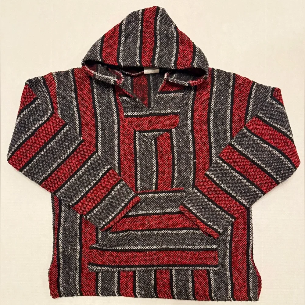 Frank’s Textiles Baja Hoodie Red Black Size M - Picture 1 of 16